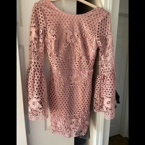 Vici dolls Mauve lace bell sleeve dress